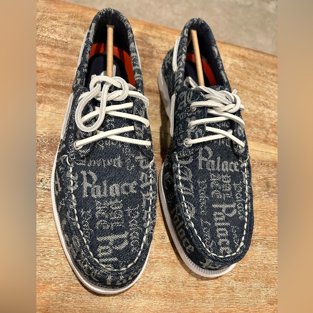Palace x Sperry canvas boat shoes. Brand new. Size 9.5